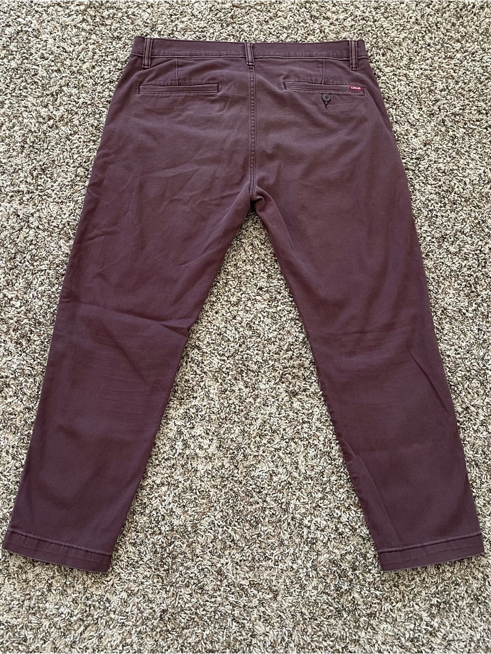 Levi's XX Chino Standard Taper Burgundy Pants Men's Size W34 L30 Trousers - Picture 2 of 15